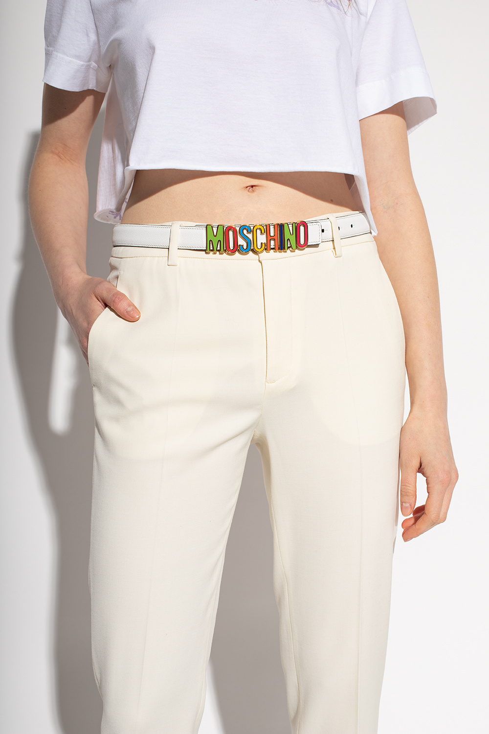 Moschino Belt with logo Women s Accessories IetpShops